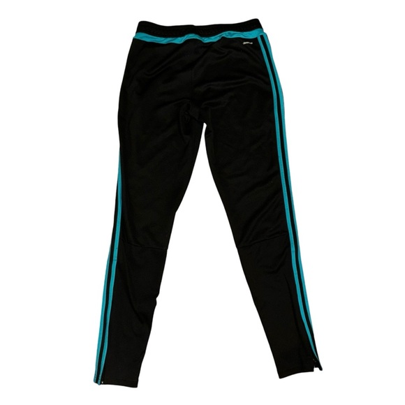 Adidas athletic pants black / blue size Large training track ankle side zip - Picture 2 of 4